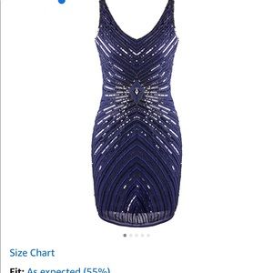 V-Neck  Sequin Beaded Tank Cocktail Flapper Dress